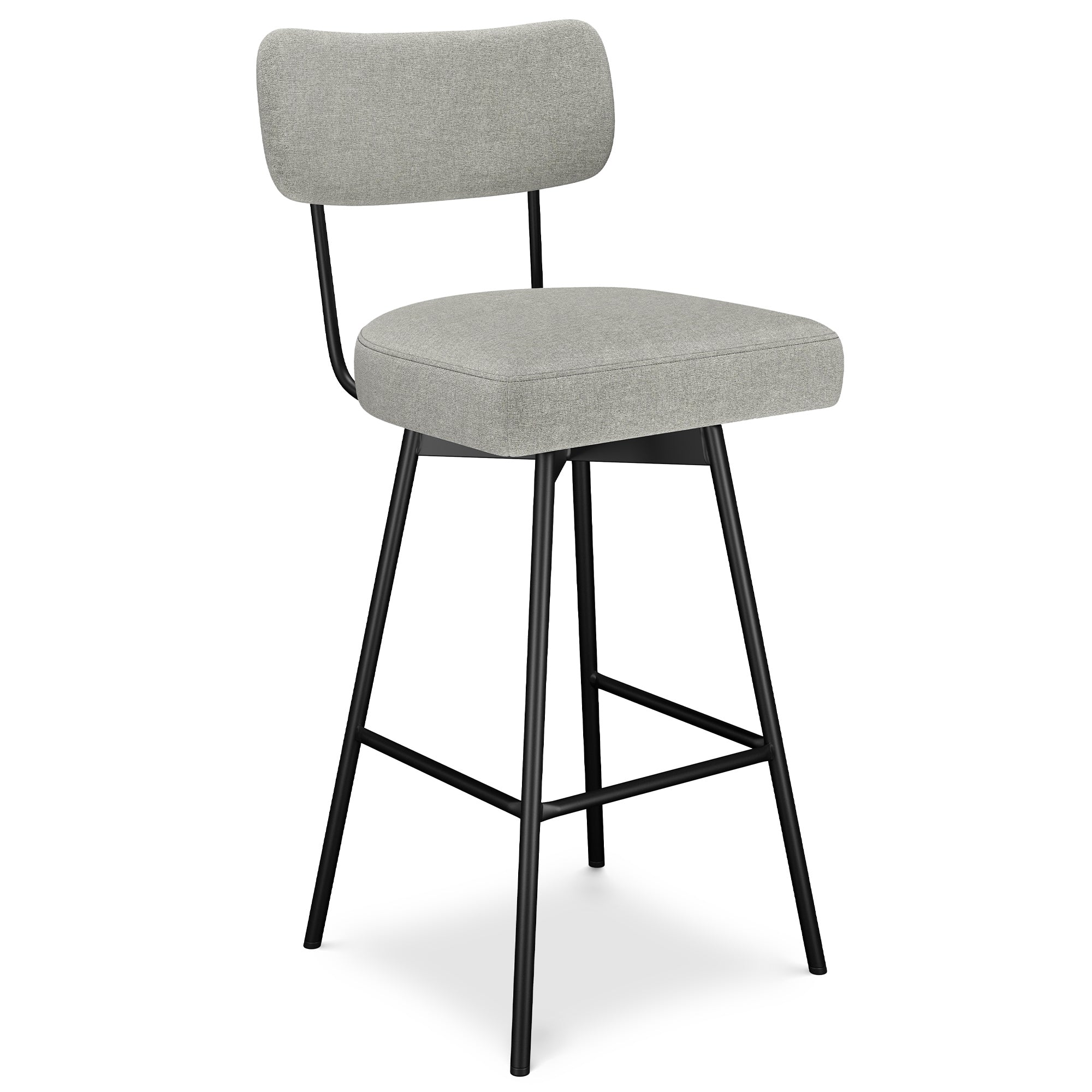 Light Grey Linen Style Fabric | Giselle Swivel Bar Stool (Set of 2)