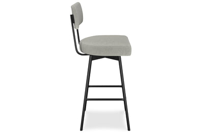 Light Grey Linen Style Fabric | Giselle Swivel Bar Stool (Set of 2)