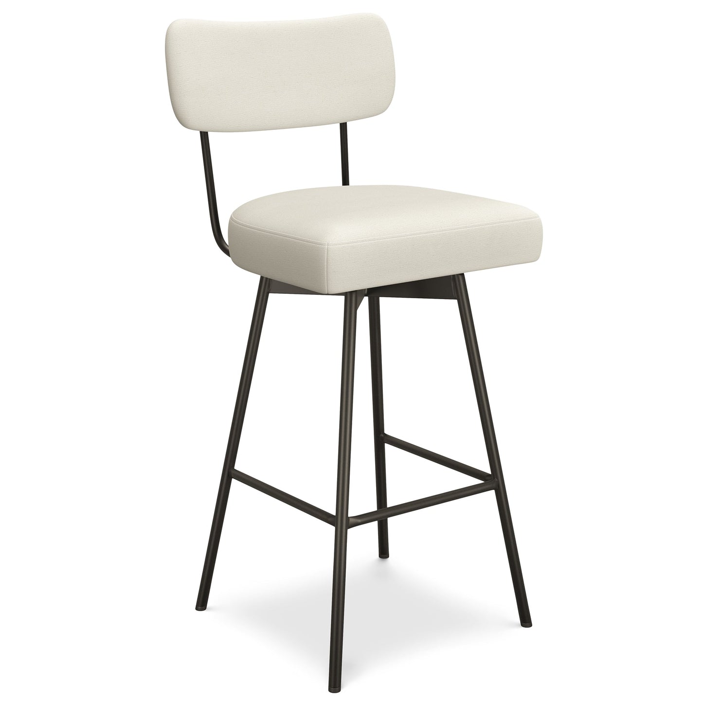 Natural Linen Style Fabric | Giselle Swivel Bar Stool (Set of 2)