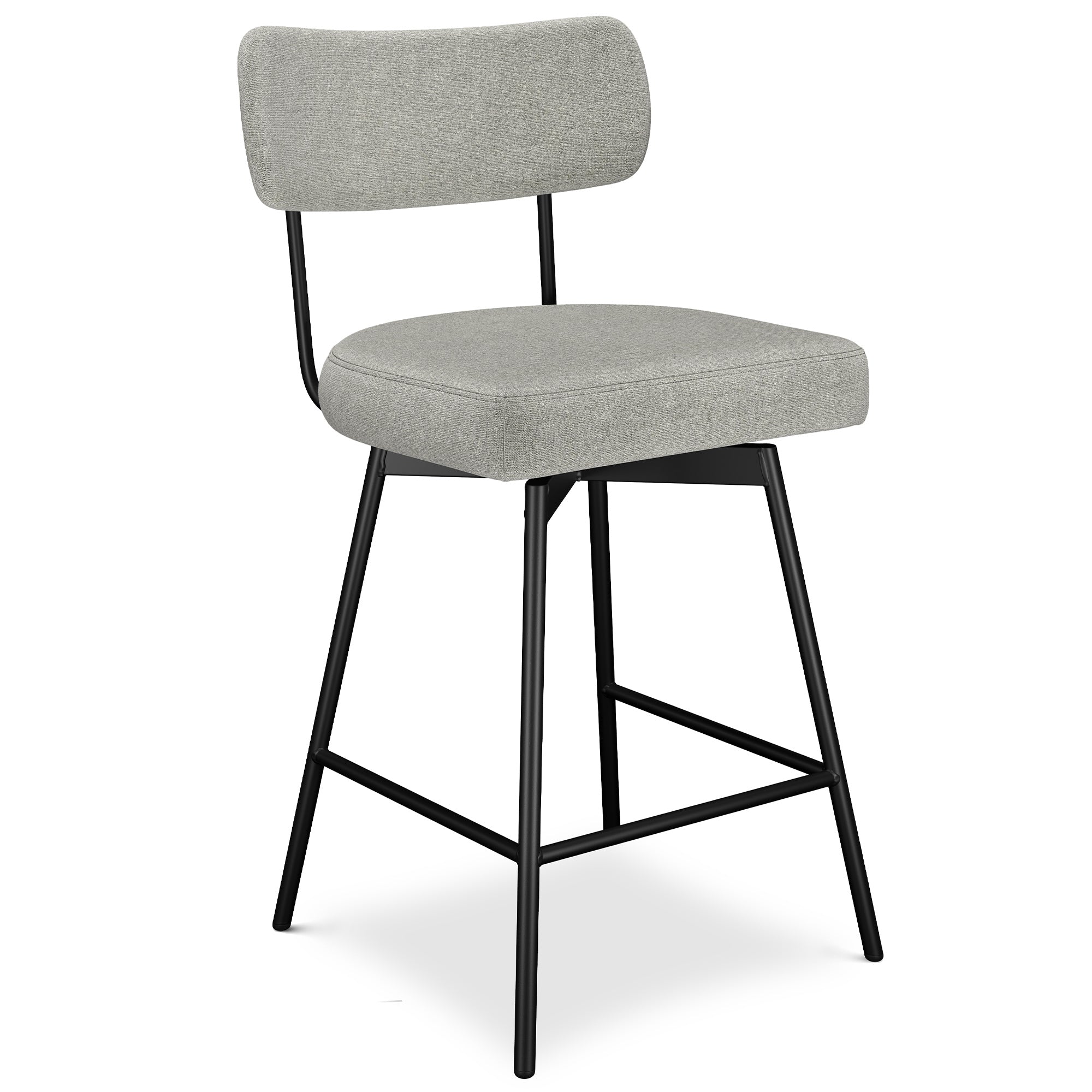 Light Grey Linen Style Fabric | Giselle Swivel Counter Height Stool (Set of 2)