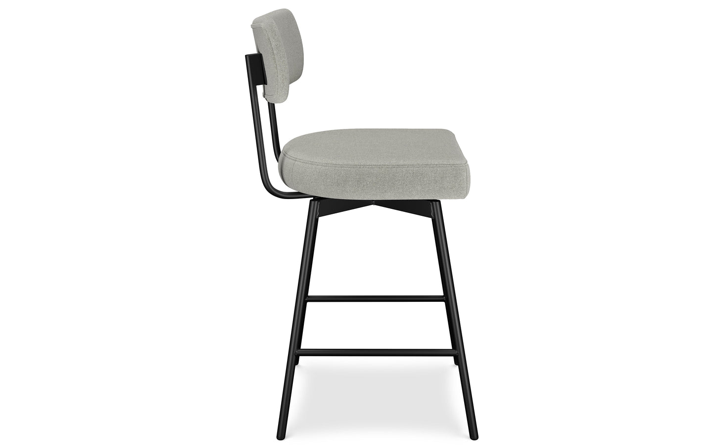 Light Grey Linen Style Fabric | Giselle Swivel Counter Height Stool (Set of 2)