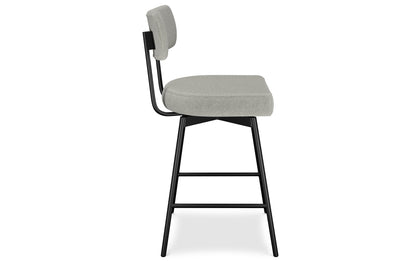 Light Grey Linen Style Fabric | Giselle Swivel Counter Height Stool (Set of 2)