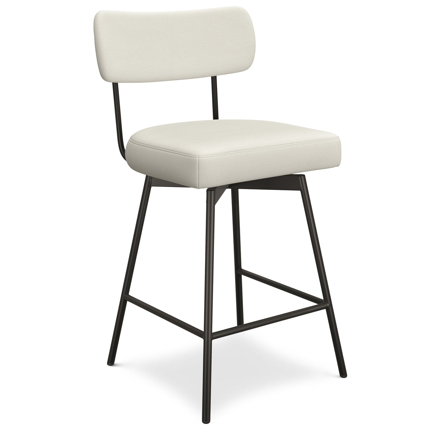 Natural Linen Style Fabric | Giselle Swivel Counter Height Stool (Set of 2)