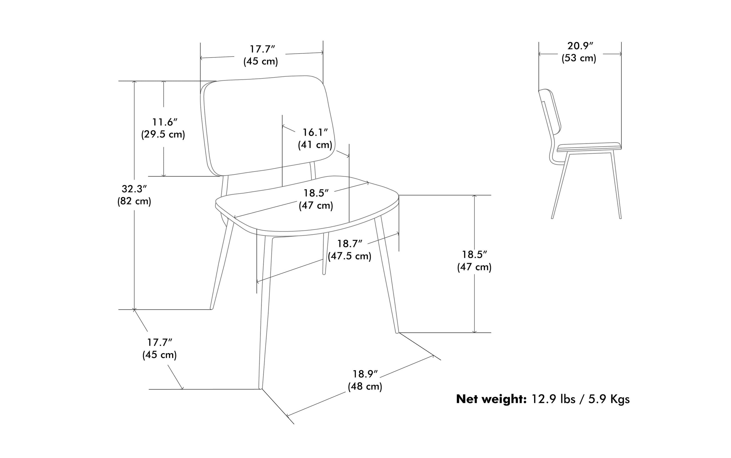 Black Vegan Leather | Hayley / Hunter 7-Piece Dining Set