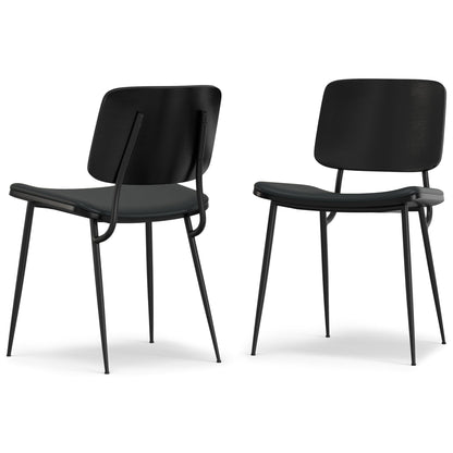 Black Vegan Leather | Hayley Dining Chair (Set of 2)