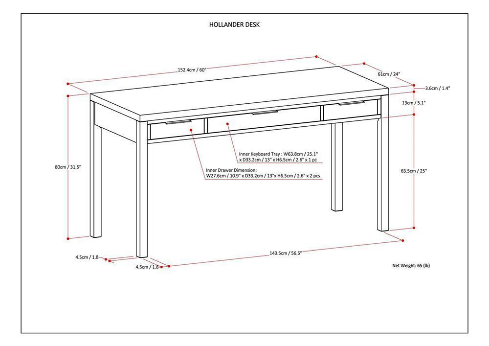 Walnut Brown | Hollander Solid Wood Desk