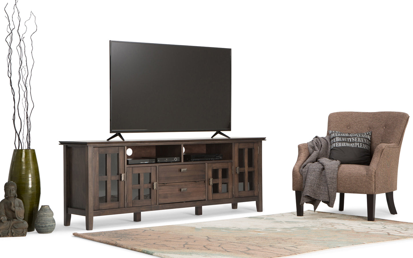 Natural Aged Brown | Artisan 72 inch Tall TV Stand