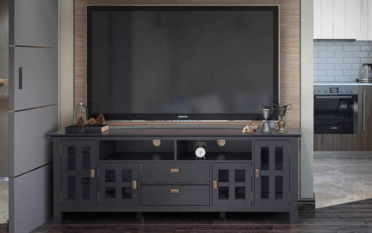 Black | Artisan 72 inch Tall TV Stand