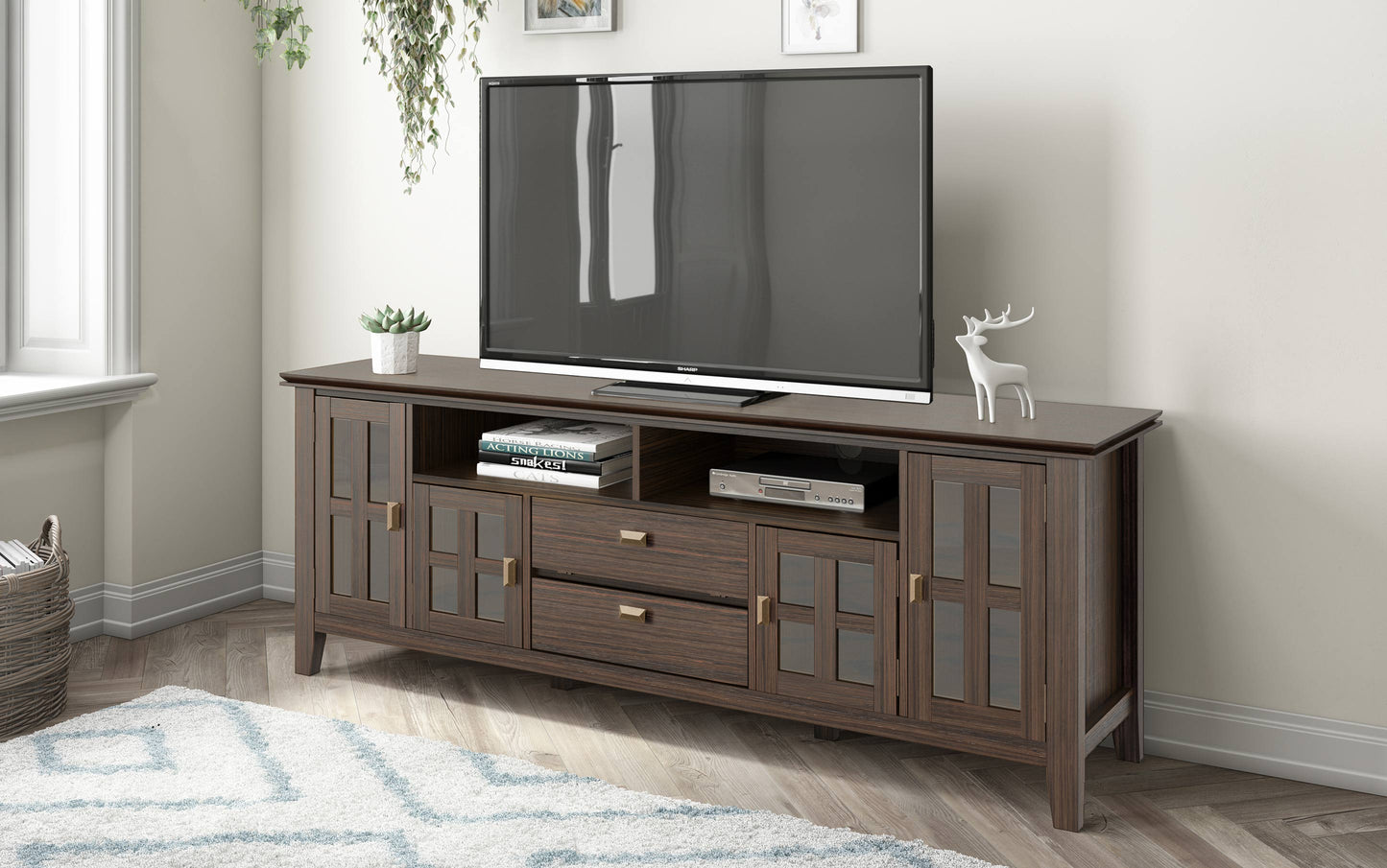 Farmhouse Brown | Artisan 72 inch Tall TV Stand