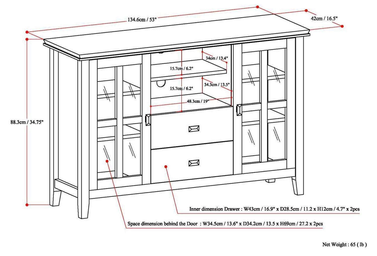 Black | Artisan Tall TV Stand