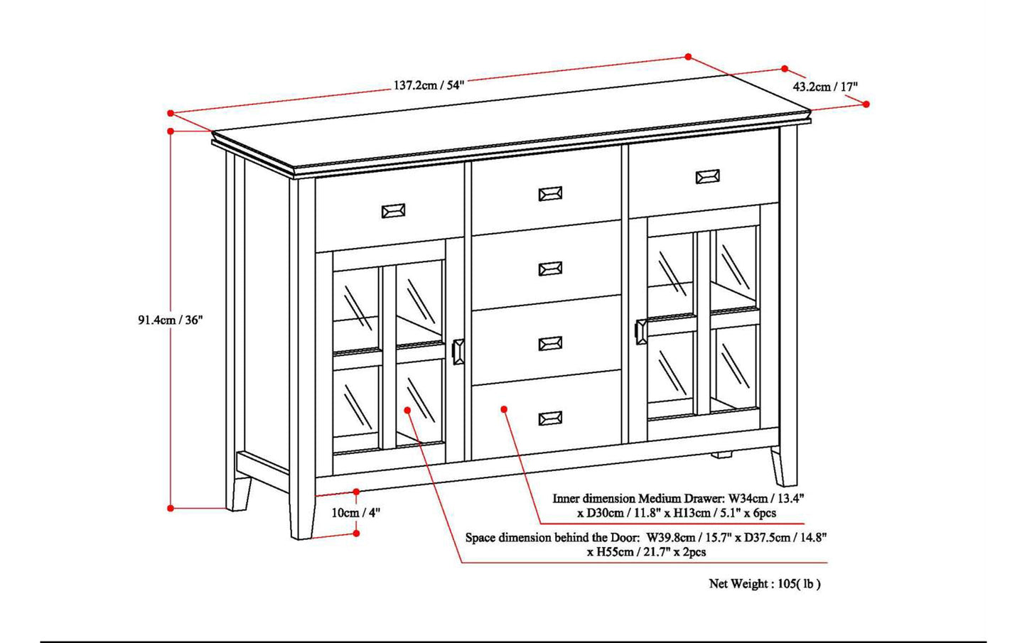 Distressed Grey | Artisan Sideboard Buffet