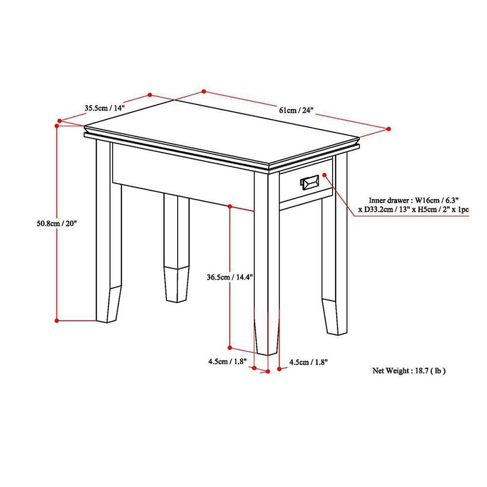 Russet Brown | Artisan Narrow Side Table