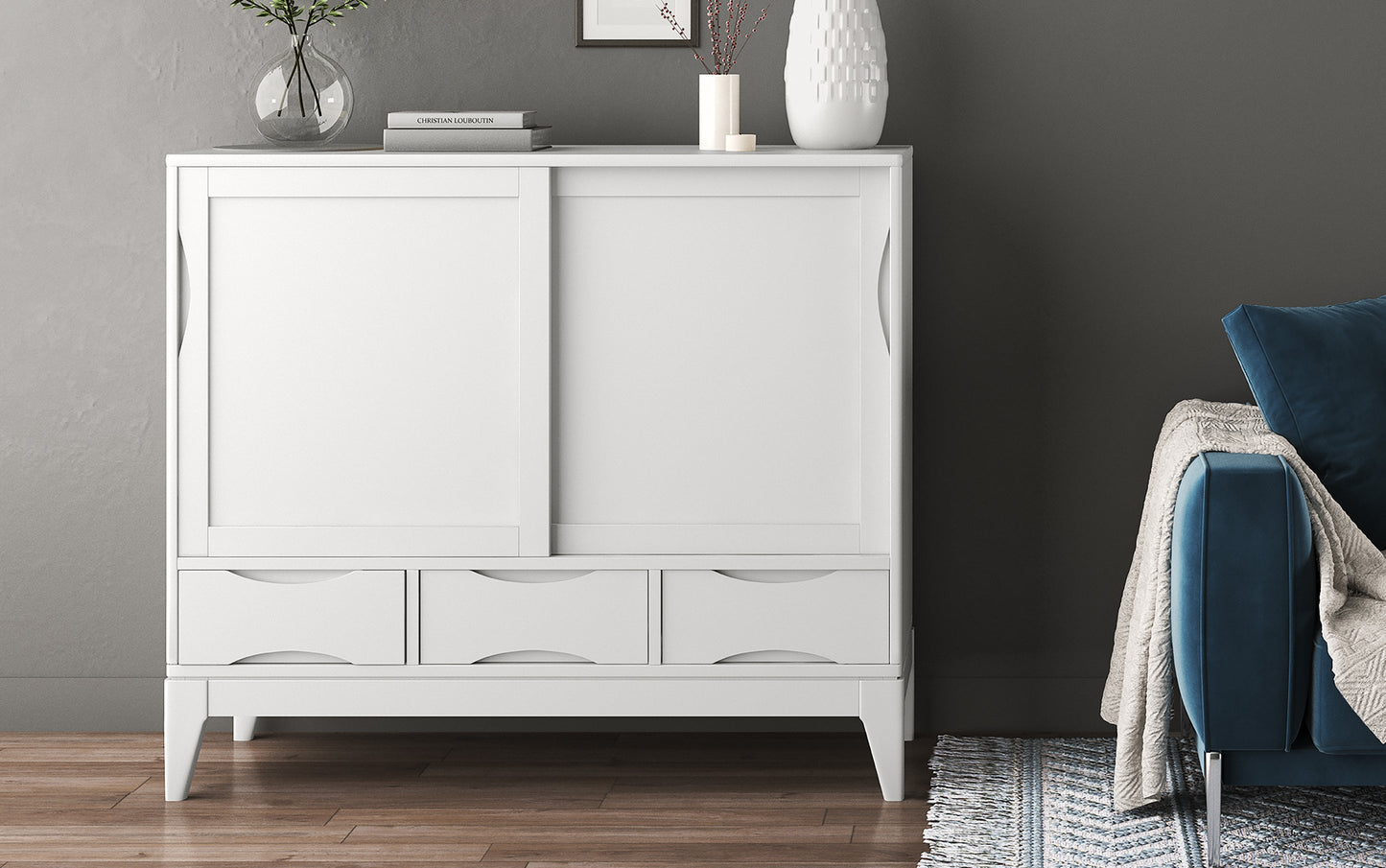 White | Harper 48 inch Medium Storage Cabinet