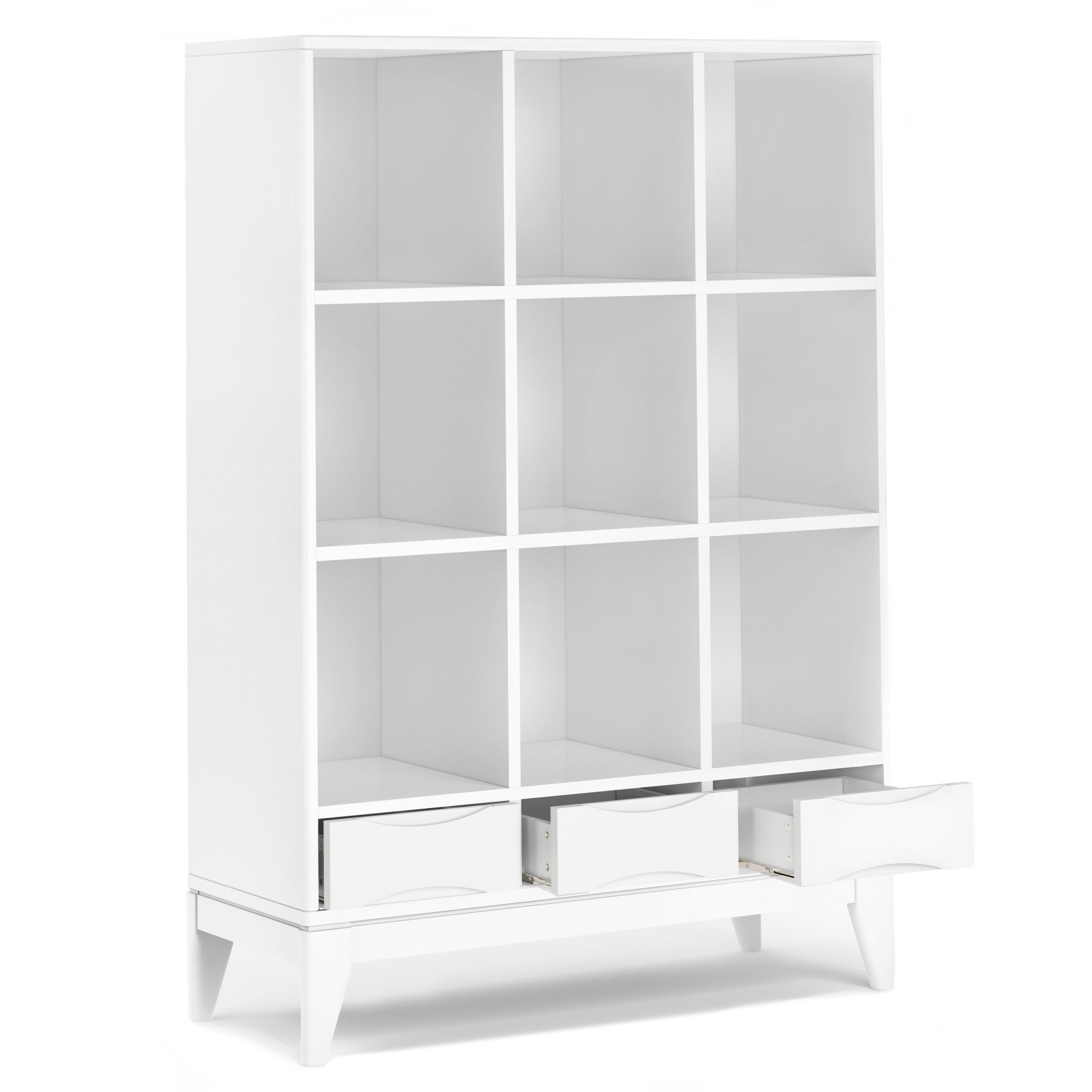 Simpli Home Harper Cube Storage with Drawers - White