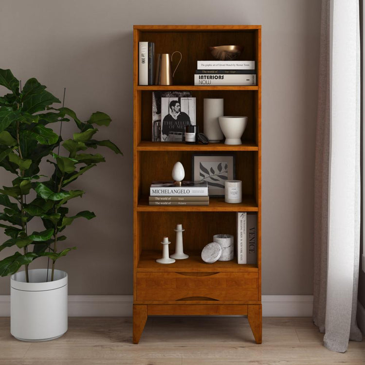 Teak Brown | Harper 60 x 24 inch Bookcase with Storage