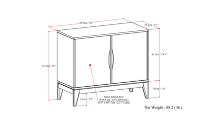 Walnut Brown | Harper 2 Door Sideboard Buffet / Storage Cabinet