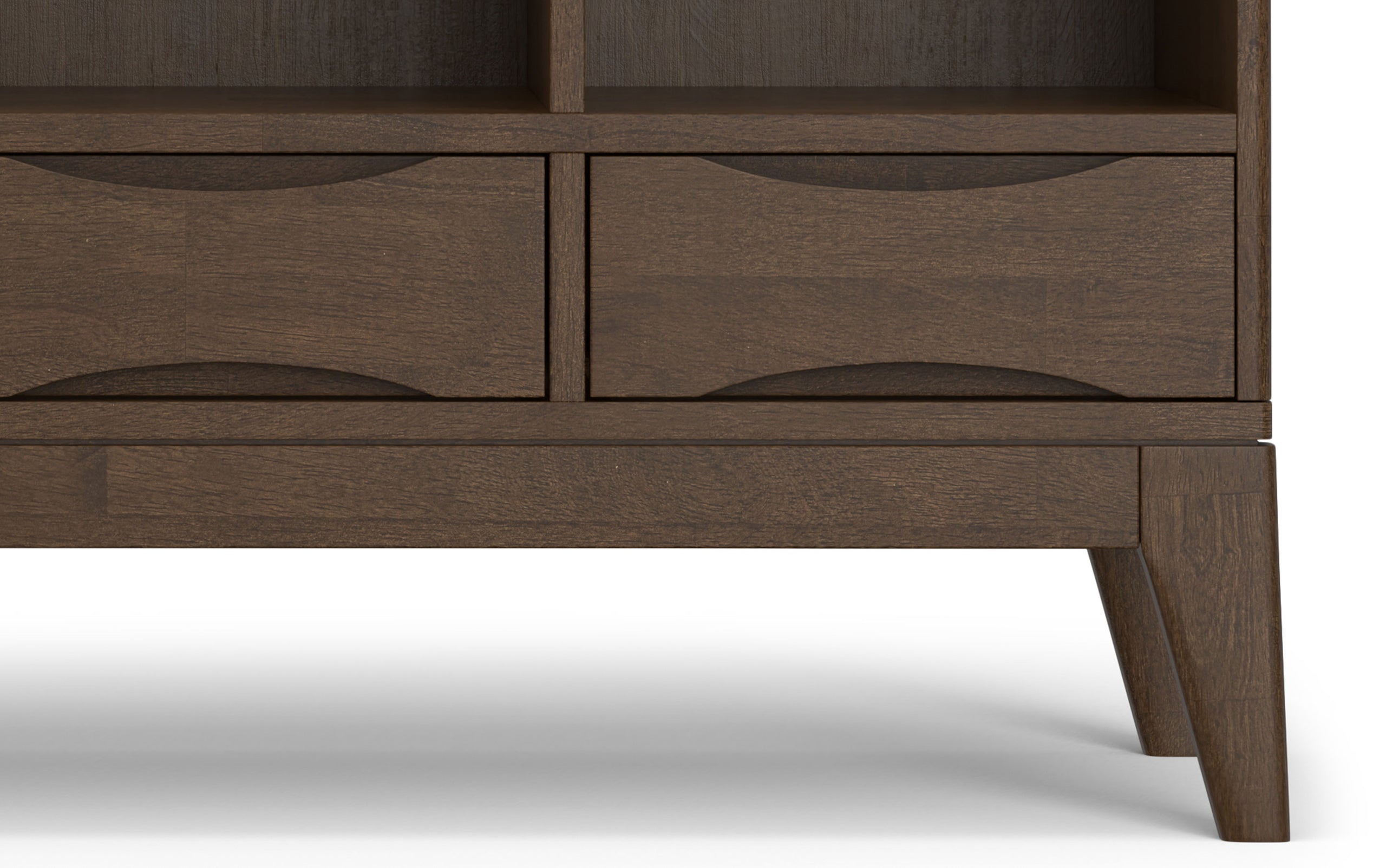 Walnut Brown | Harper Low 6 Cube Storage with Drawers