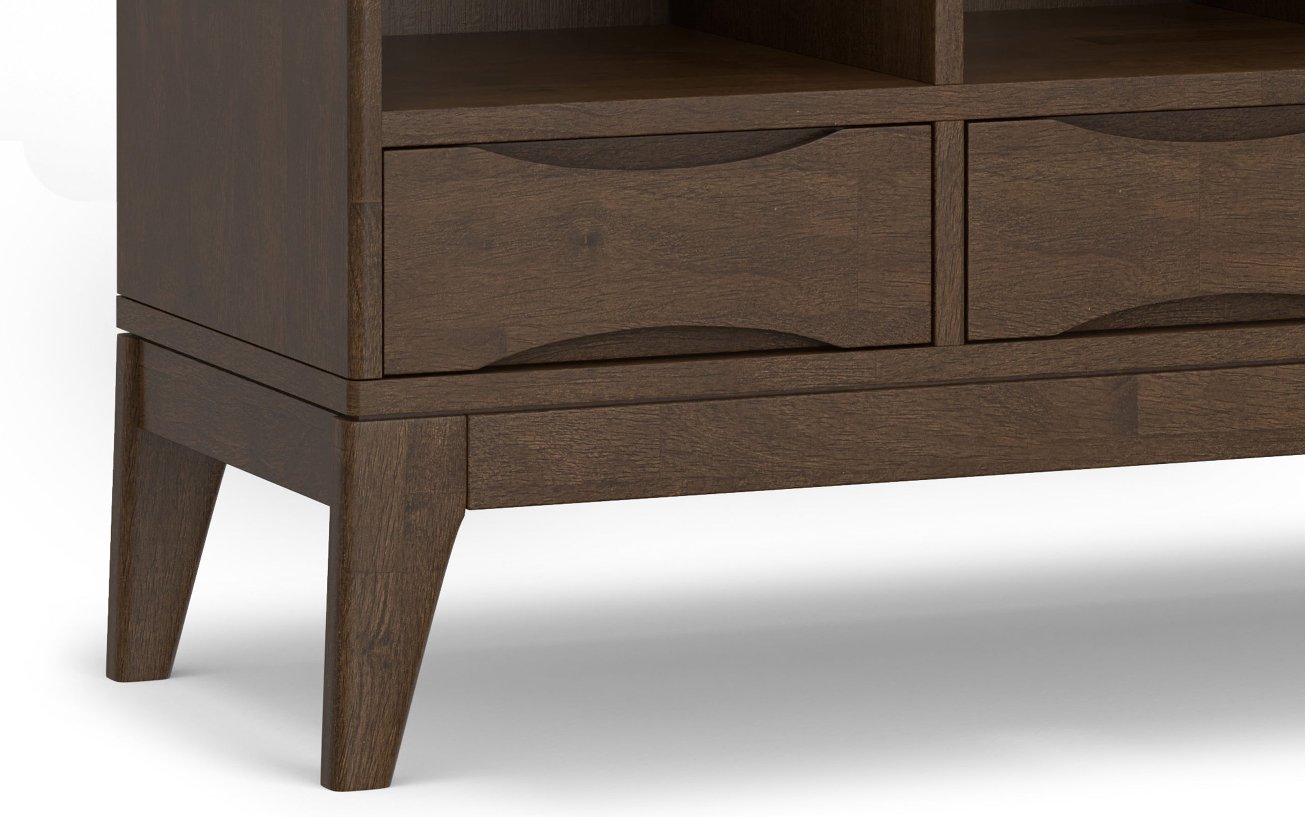 Walnut Brown | Harper Low 6 Cube Storage with Drawers