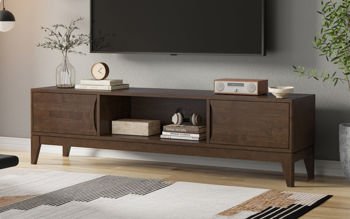 Walnut Brown | Harper 72 inch Low TV Media Stand