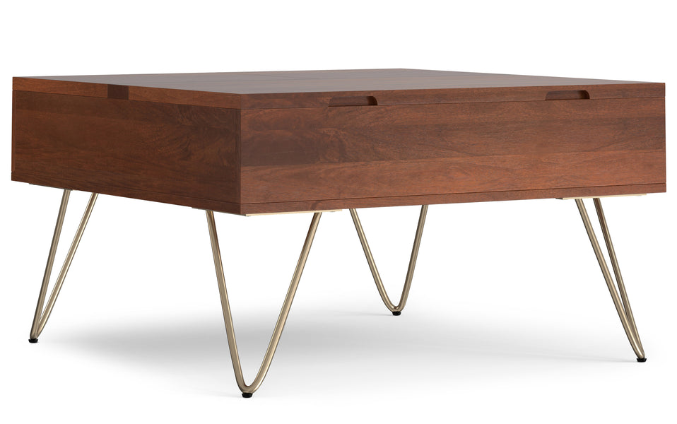 Umber Brown Mango | Hunter Lift Top Square Coffee Table