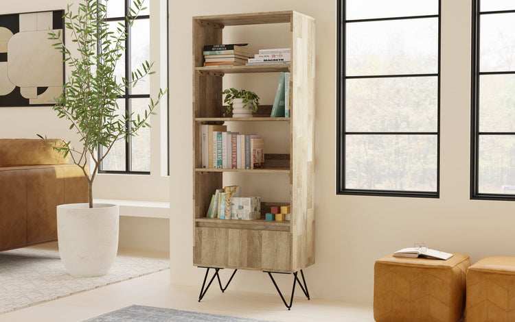 Natural Mango | Hunter Tall Bookcase in Mango