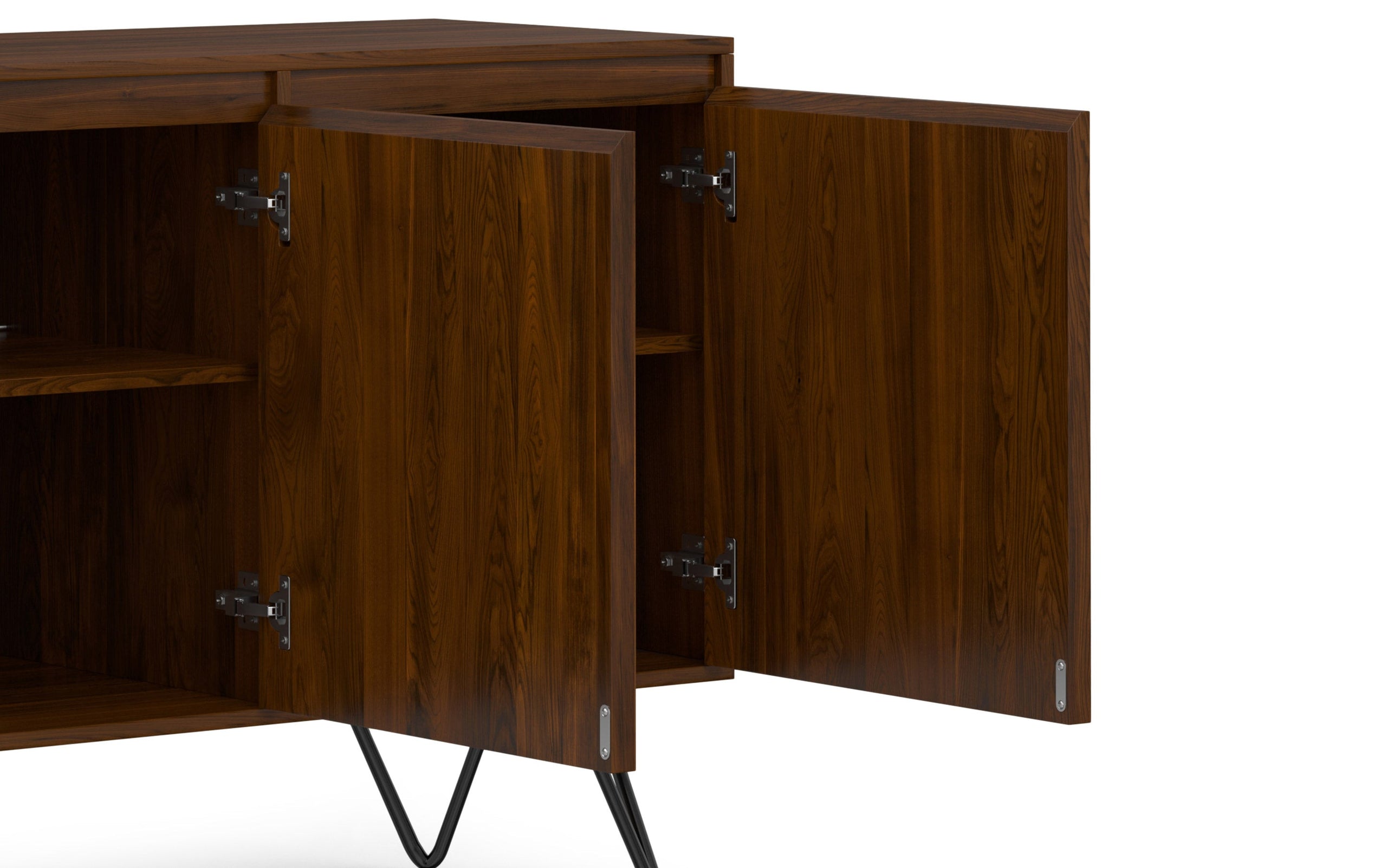 Walnut Solid Wood - Walnut | Hunter 3 Door Sideboard Buffet in Walnut