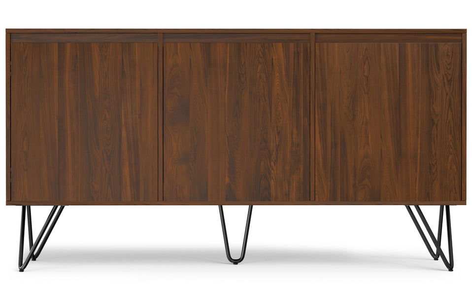 Walnut Solid Wood - Walnut | Hunter 3 Door Sideboard Buffet in Walnut