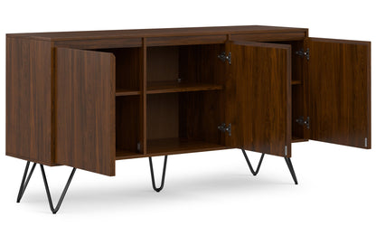 Walnut Solid Wood - Walnut | Hunter 3 Door Sideboard Buffet in Walnut