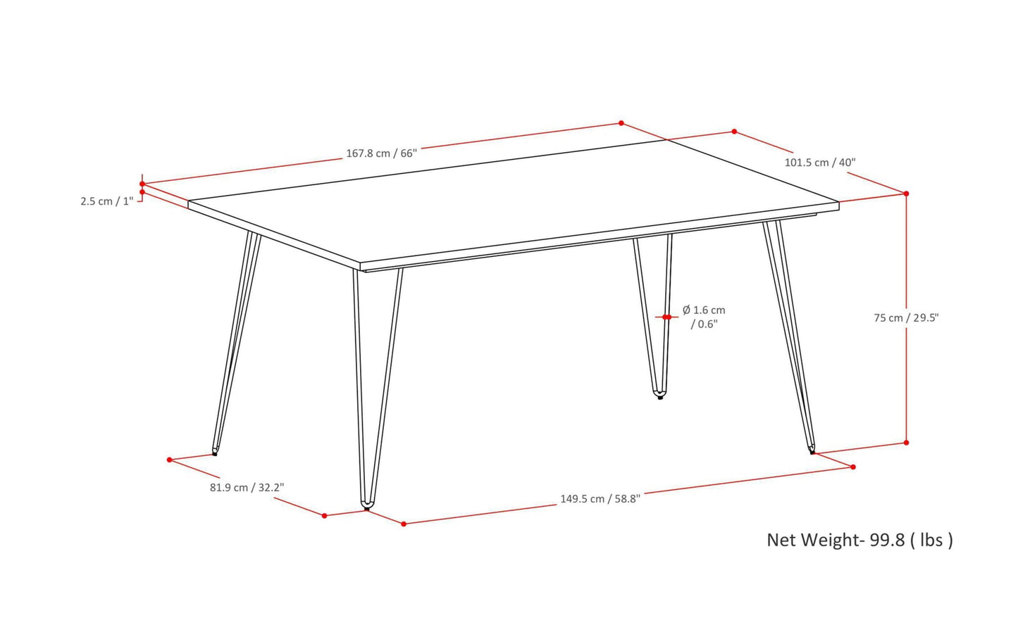 Light Brown Mango | Hunter Dining Table