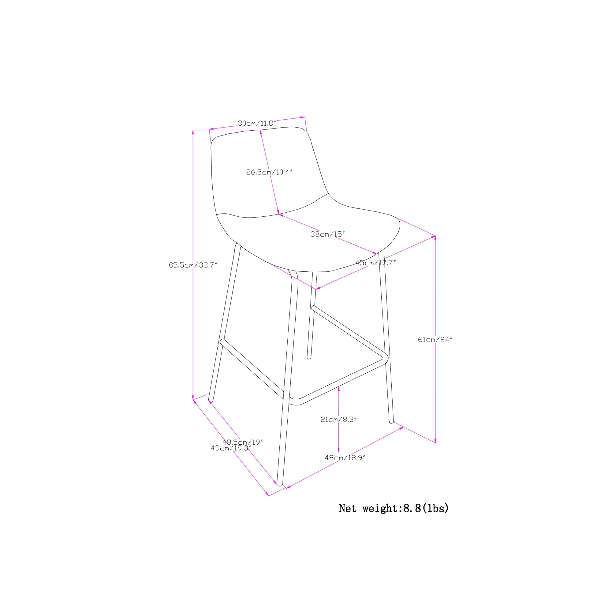 Camel Brown | Jolie Counter Height Stool (Set of 2)