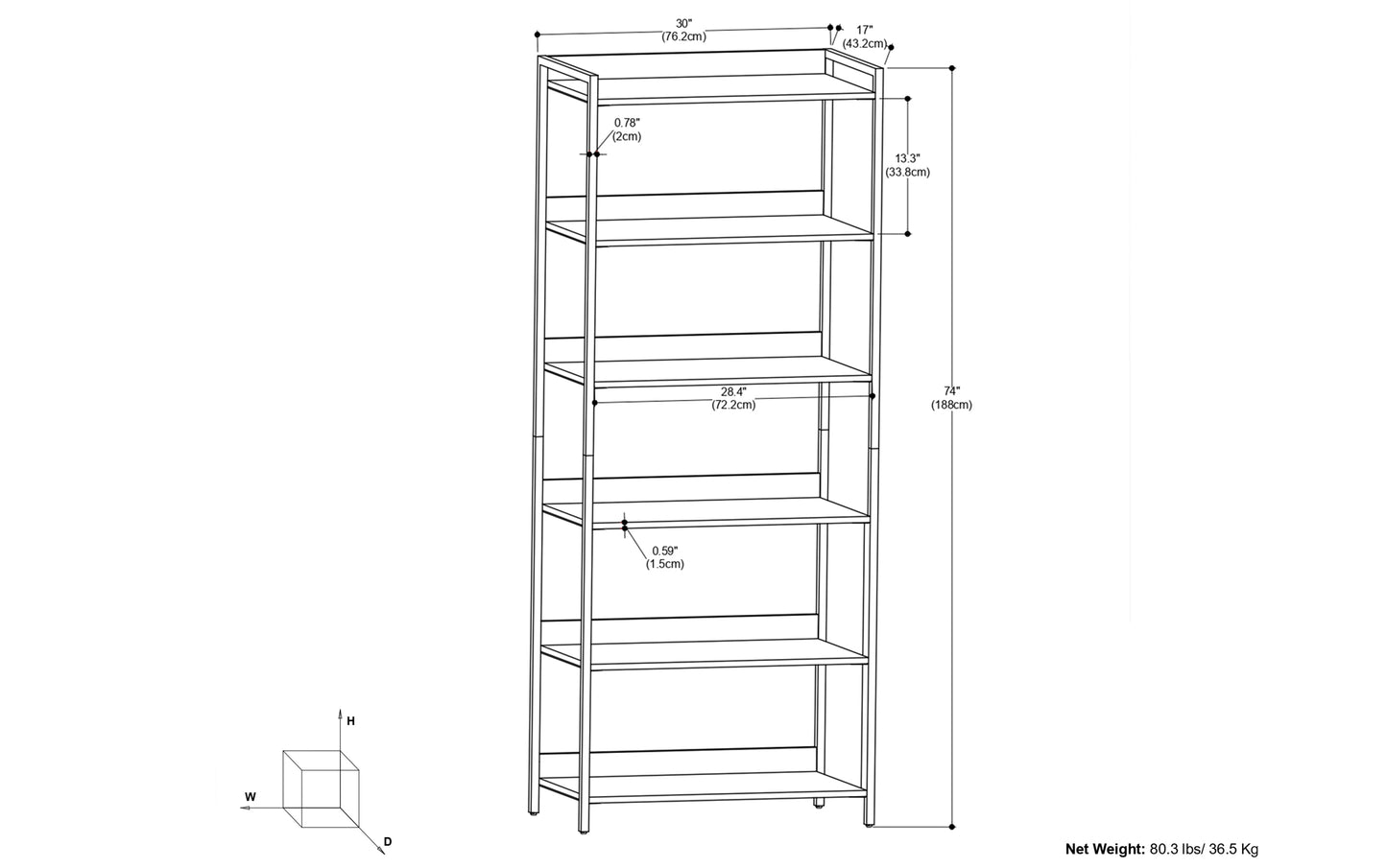 Natural | Kelsey Large Bookshelf