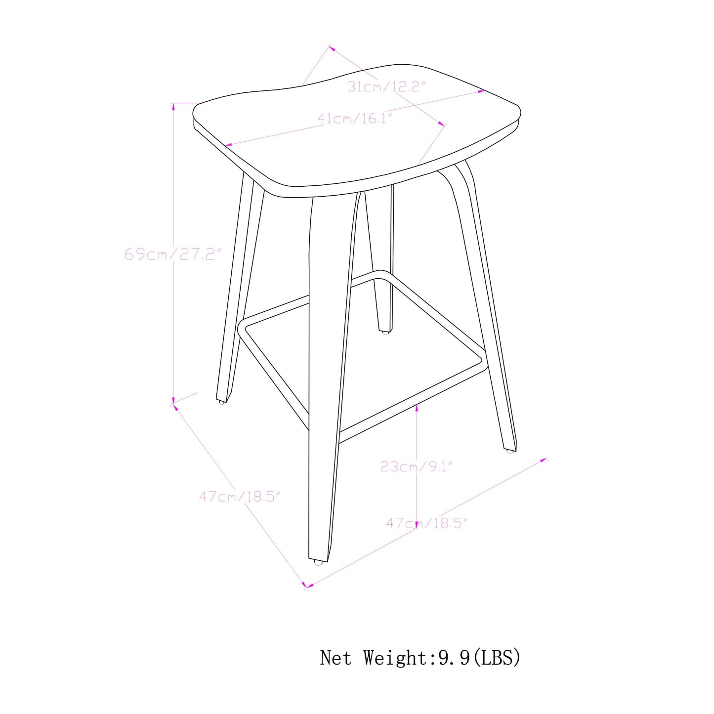 Larsen Saddle Bar Stool (Set of 2)