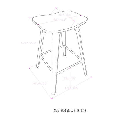 Larsen Saddle Bar Stool (Set of 2)