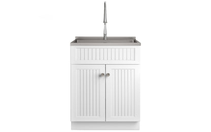 Beckham 28 inch Laundry Cabinet with Faucet and Stainless Steel Sink