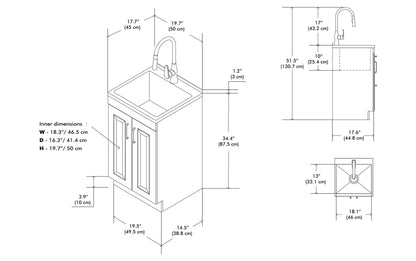 Darwin All-In-One 20-inch Laundry Utility Sink and Cabinet