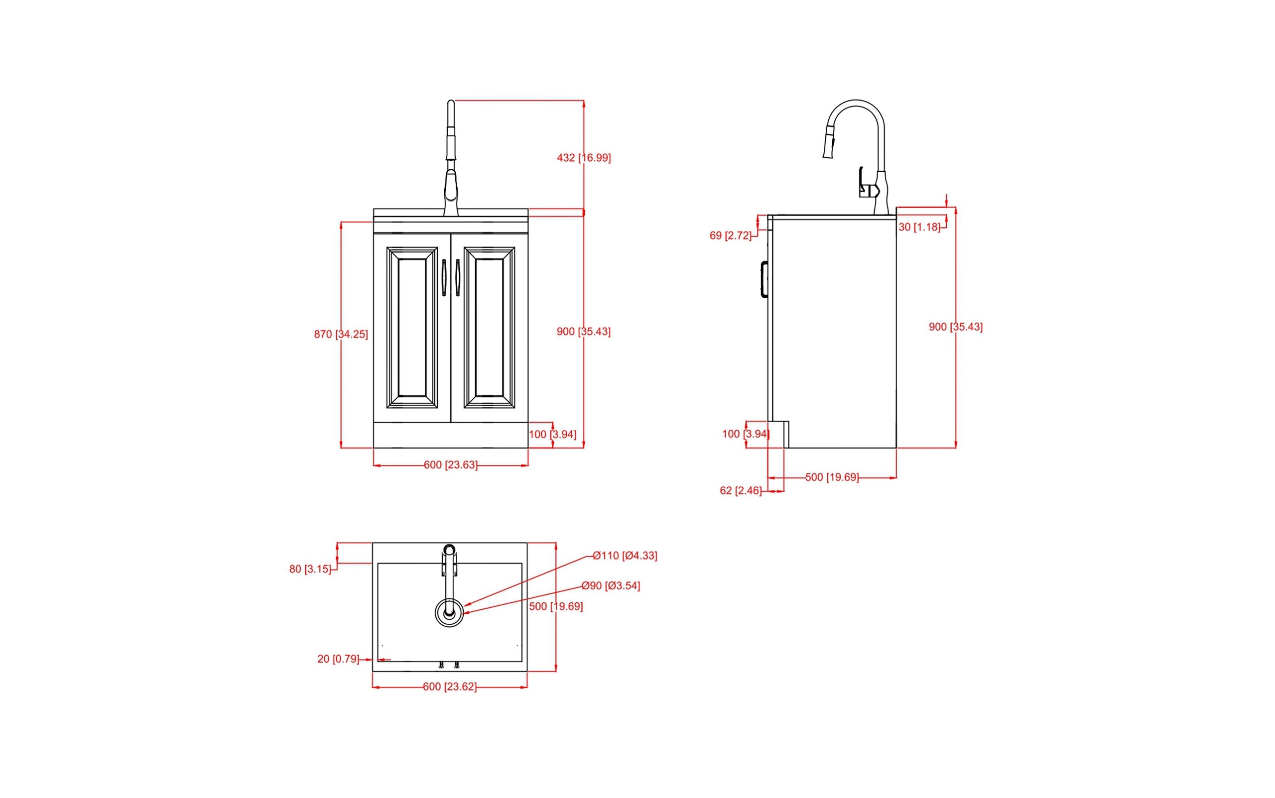 Darwin Deluxe 24 inch Laundry Cabinet