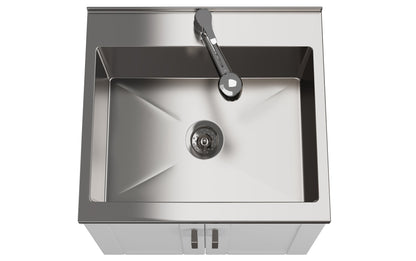 Kyle 24 inch Laundry Cabinet with Faucet and Stainless Steel Sink