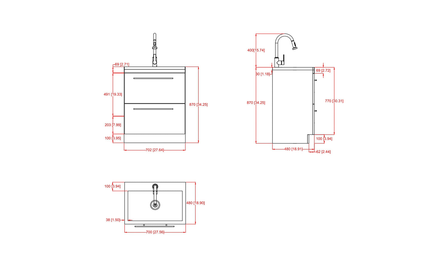 Metro 28 inch Laundry Cabinet