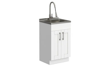 Modern Wide Shaker All-In-One 20-inch Laundry Utility Sink and Cabinet