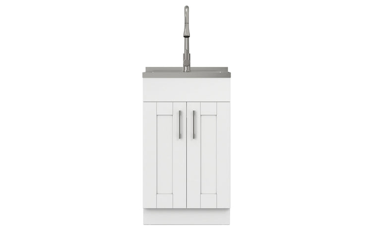 Modern Wide Shaker All-In-One 20-inch Laundry Utility Sink and Cabinet