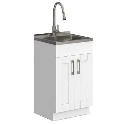 Modern Wide Shaker All-In-One 20-inch Laundry Utility Sink and Cabinet