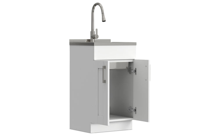 Modern Wide Shaker All-In-One 20-inch Laundry Utility Sink and Cabinet