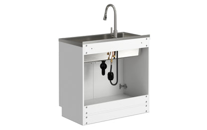 Modern Wide Shaker All-In-One 36-inch Laundry Utility Sink and Cabinet