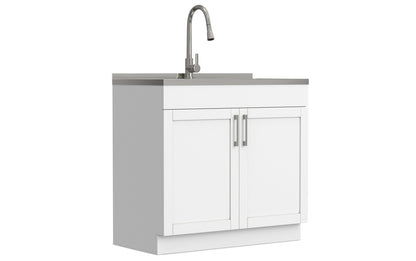 Modern Wide Shaker All-In-One 36-inch Laundry Utility Sink and Cabinet