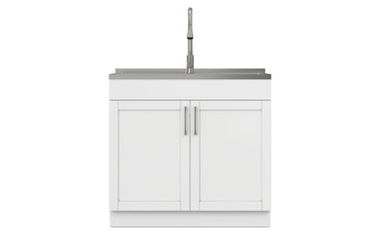 Modern Wide Shaker All-In-One 36-inch Laundry Utility Sink and Cabinet