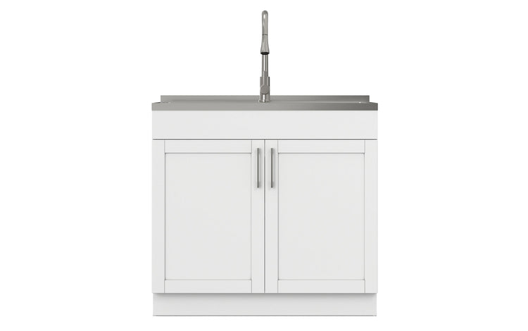 Modern Wide Shaker All-In-One 36-inch Laundry Utility Sink and Cabinet