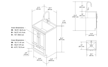 Reed All-In-One 20-inch Laundry Utility Sink and Cabinet