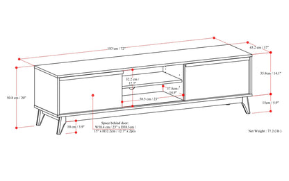 Walnut Veneer | Lennon 72 inch Low TV Stand