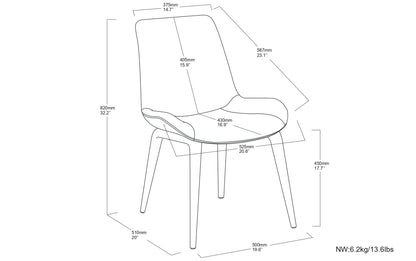 Natural Linen Style Fabric | Loretta Dining Chair (Set of 2)