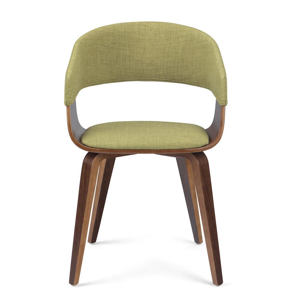 Acid Green Walnut Linen Style Fabric | Lowell Bentwood Dining Chair